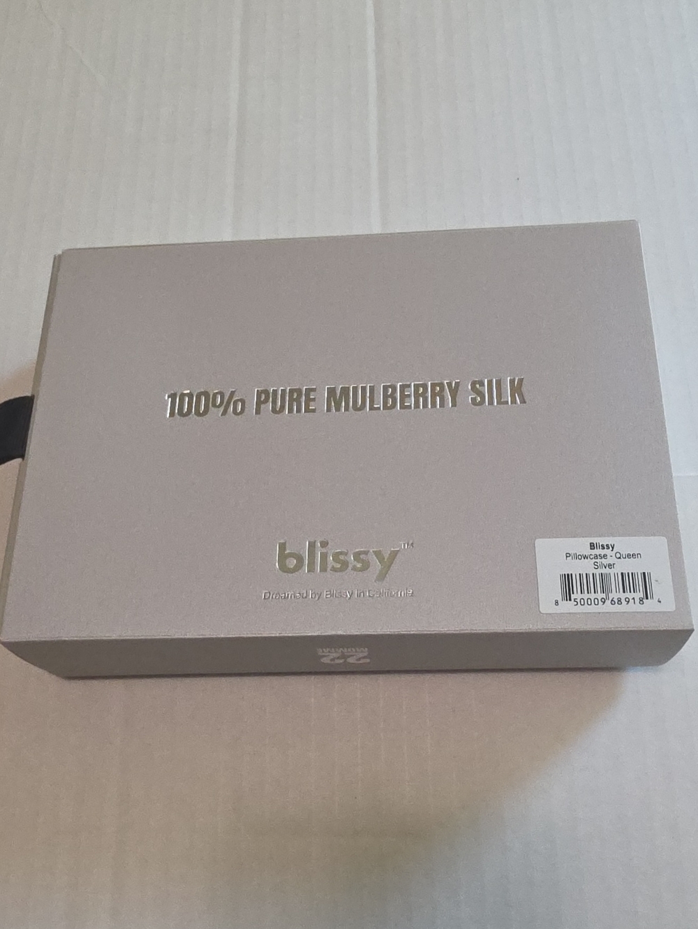 Blissy 100% Mullberry Silk Silver Queen Pillowcase Antifrizz